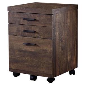 Classeur en faux bois à 3 tiroirs, brun