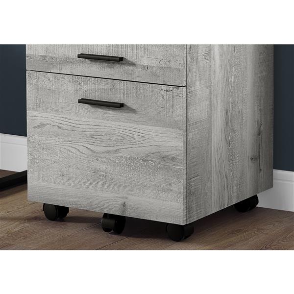 Monarch Reclaimed Wood Filing Cabinet - 3 Drawers - Grey