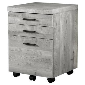 Monarch Reclaimed Wood Filing Cabinet - 3 Drawers - Grey