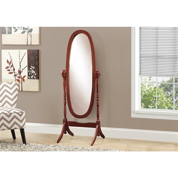 Monarch Specialties Oval, Oval Wooden Mirror On Stand