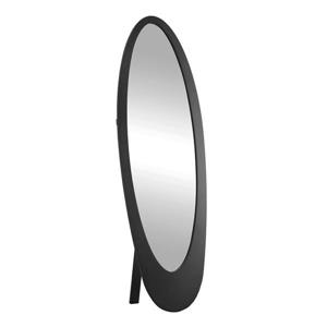 Monarch Oval Standing Mirror with Wood Frame - 59-in - Black