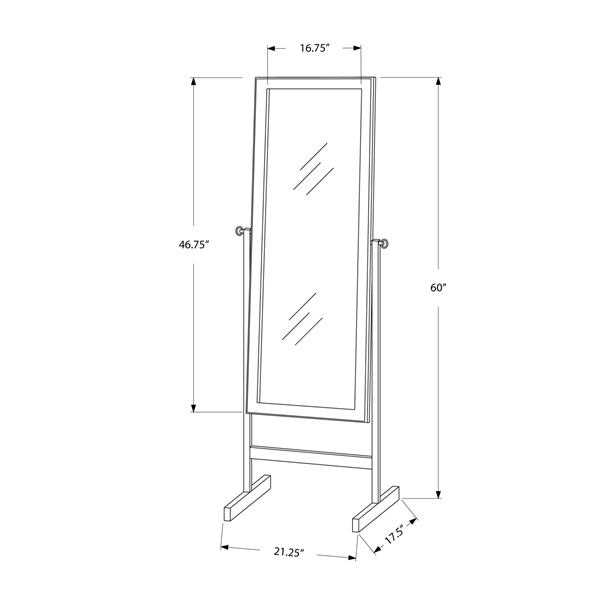 Monarch Oval Standing Mirror with Wood Frame - 60-in - Cappuccino