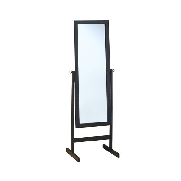 Miroir ovale avec cadre en bois, 60 po, cappuccino