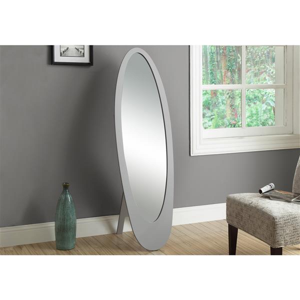 Monarch Specialties Oval, Oval Wooden Mirror On Stand