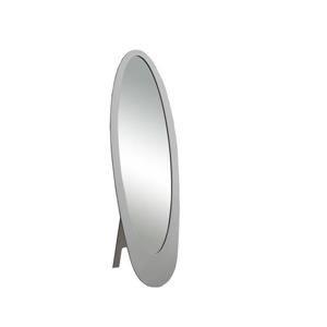 Miroir ovale avec cadre en bois, 59 po, gris