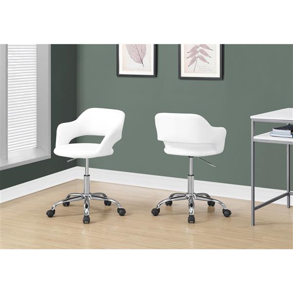 Monarch Faux Leather Office Chair - White