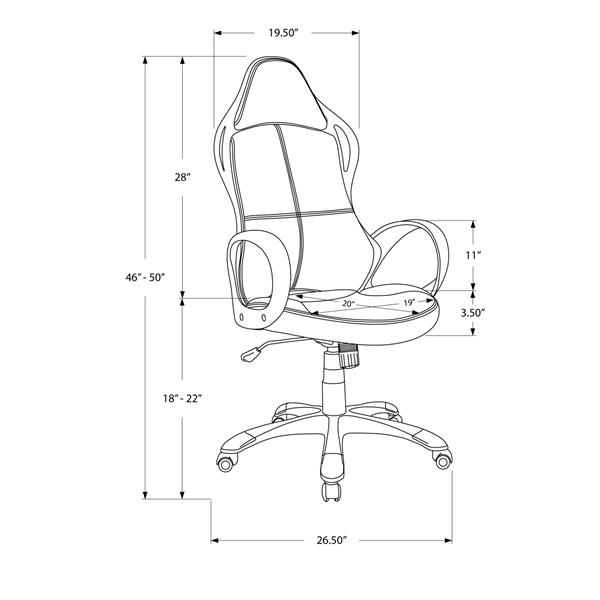 Chaise de bureau contemporain, noir