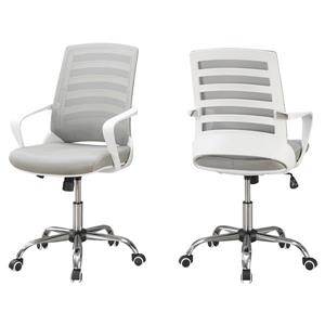 Monarch Contemporary Mesh Office Chair - White/Grey