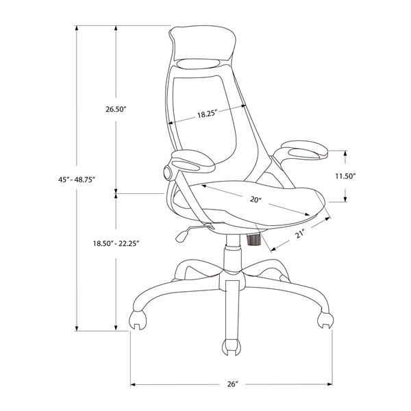 Monarch Contemporary Mesh Office Chair - White/Grey