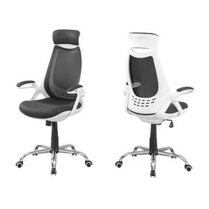 Monarch Contemporary Mesh Office Chair - White/Grey