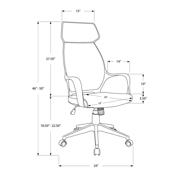 Chaise de bureau en microfibre, gris