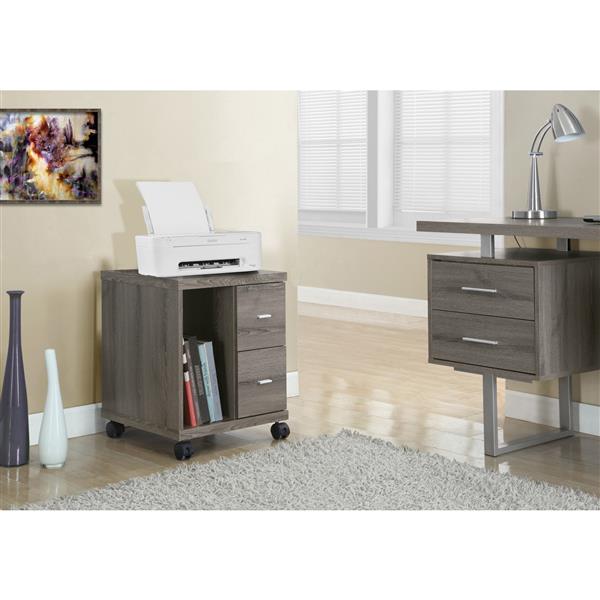 Monarch Contemporary Office Cabinet - Dark Taupe - 23-in H
