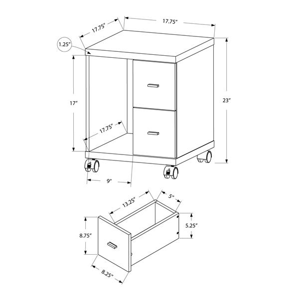 Monarch Contemporary Office Cabinet - White - 23-in H