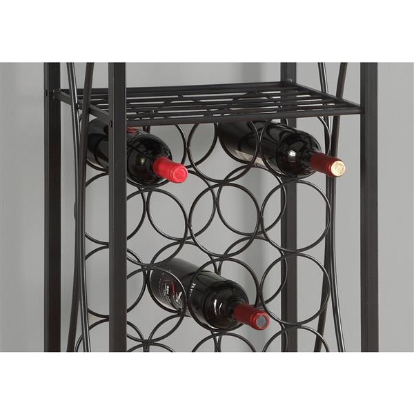 Monarch Wine Rack Holds up 15 bottles - 40-in - Black