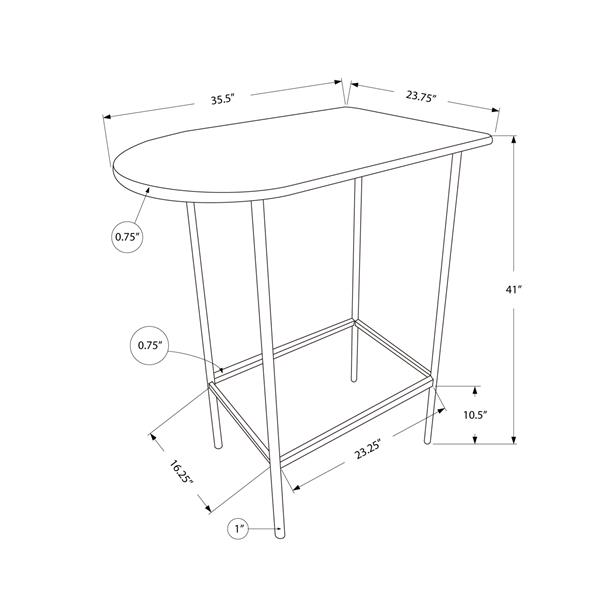 Monarch 24-in x 36-in Cappuccino/Black Metal Home Bar