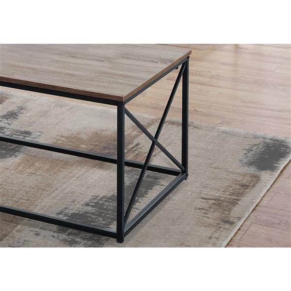 Monarch Metal Table Set - 3 Pieces - Dark Taupe/Black