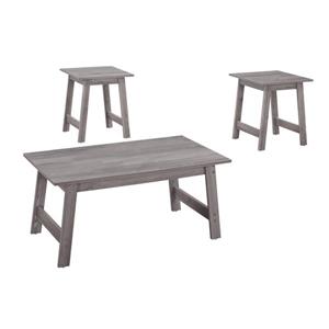 Ensemble de tables en bois, 3 mcx, gris