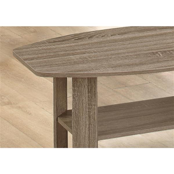 Ensemble de tables en bois, 3 mcx, taupe foncé