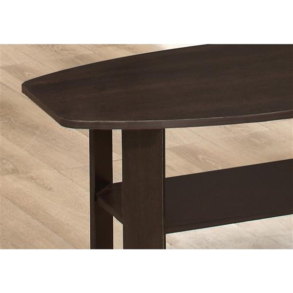 Monarch Wood Table Set - 3 Pieces - Cappuccino