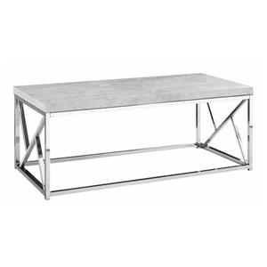 Monarch Rectangular Coffee Table - 47-in - Grey/Chrome