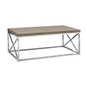 Monarch Rectangular Coffee Table - 44-in - Taupe/Chrome