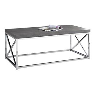 Monarch Rectangular Coffee Table - 44-in - Grey/Chrome