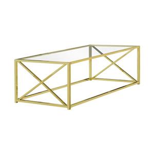 Monarch Rectangular Glass Coffee Table - 44-in - Gold