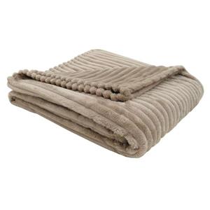 Monarch Faux Fur Ribbed Throw - 60-in x 50-in - Beige