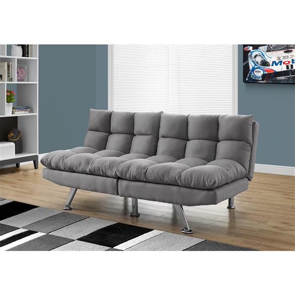 Monarch Specialties Convertible Micro Suede Sofa Grey Rona Monarch Specialties Convertible, Monarch Sofa Reviews