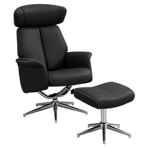 Ensemble de fauteuil inclinable en cuir, noir, 2 mcx