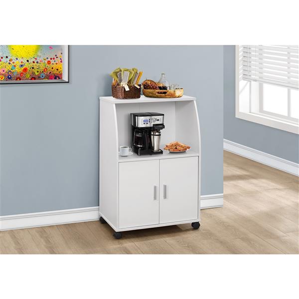 Monarch Kitchen Cart - 33-in - White