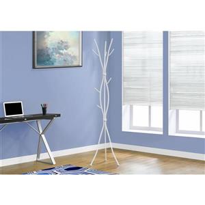 Monarch Contemporary Coat Rack - 74-in - White