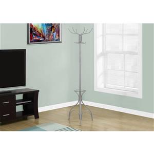 Monarch Contemporary Coat Rack - 70-in - Silver