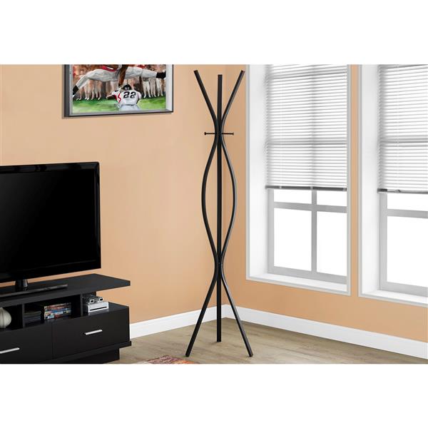 Monarch Contemporary Coat Rack - 72-in - Black