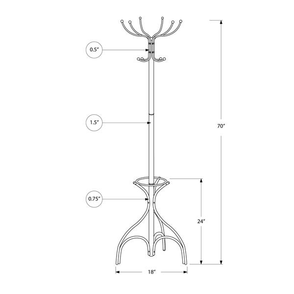 Portemanteau contemporain, 70 po, blanc