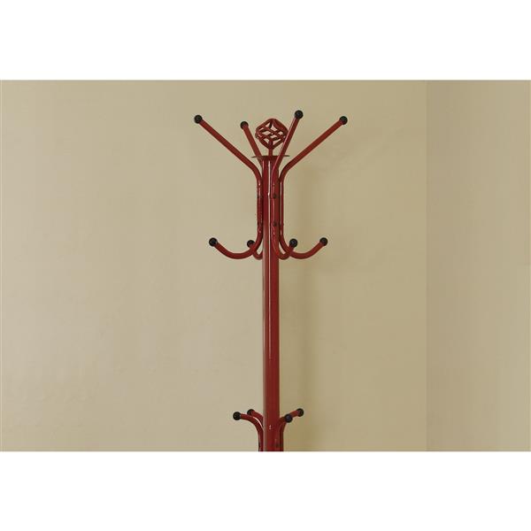 Monarch Contemporary Coat Rack - 70-in - Red