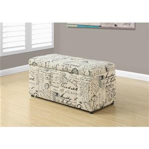 Pouf en tissu style rétro français de Monarch, 38"