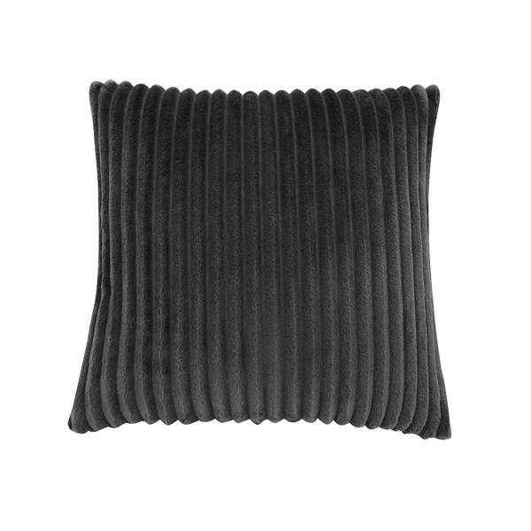 Monarch Decorative Corduroy Pillow -18-in x 18-in - Black