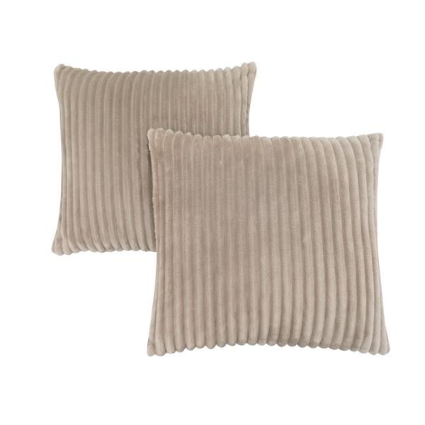 Monarch Decorative Pillow - 2 Pack - 18-in x 18-in - Brown