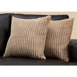 Monarch Decorative Pillow - 2 Pack - 18-in x 18-in - Brown
