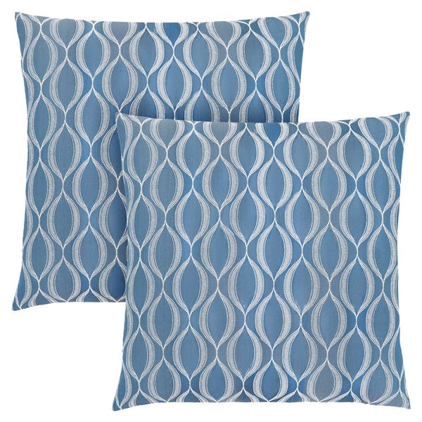 Monarch Decorative Pillow - 2 Pack - 18-in x 18-in - Blue