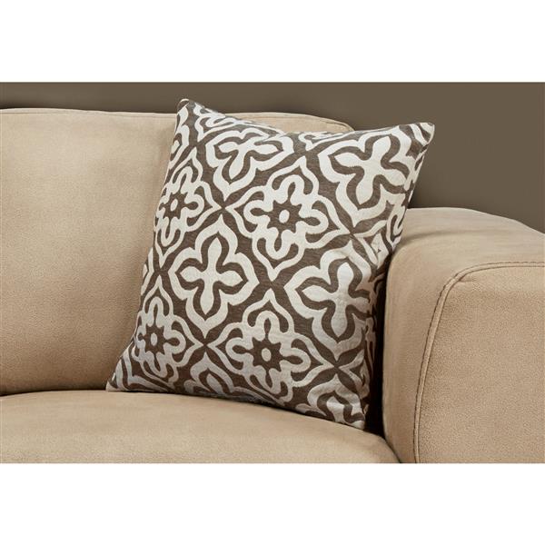 Monarch Decorative Corduroy Pillow - 18-in x 18-in - Brown