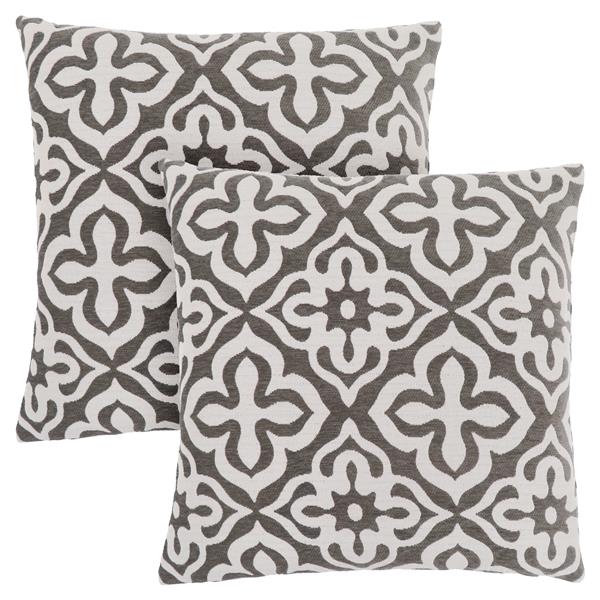 Monarch Decorative Pillow - 2 Pack - 18-in x 18-in - Brown