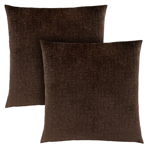 Monarch Decorative Pillow - 2 Pack - 18-in x 18-in - Brown