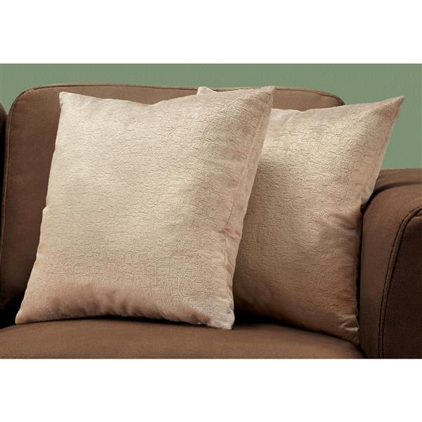 Monarch Decorative Pillow - 2 Pack - 18-in x 18-in - Brown