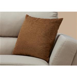 Monarch Decorative Corduroy Pillow - 18-in x 18-in - Brown