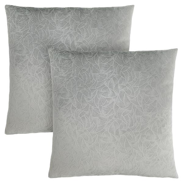 Monarch Decorative Pillow - 2 Pack - 18-in x 18-in - Grey