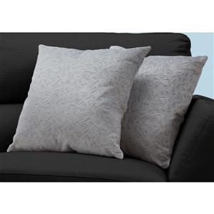 Monarch Decorative Pillow - 2 Pack - 18-in x 18-in - Grey