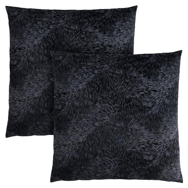 Monarch Decorative Pillow - 2 Pack - 18-in x 18-in - Black