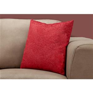 Monarch Decorative Corduroy Pillow - 18-in x 18-in - Red